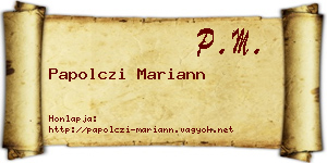 Papolczi Mariann névjegykártya