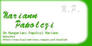 mariann papolczi business card